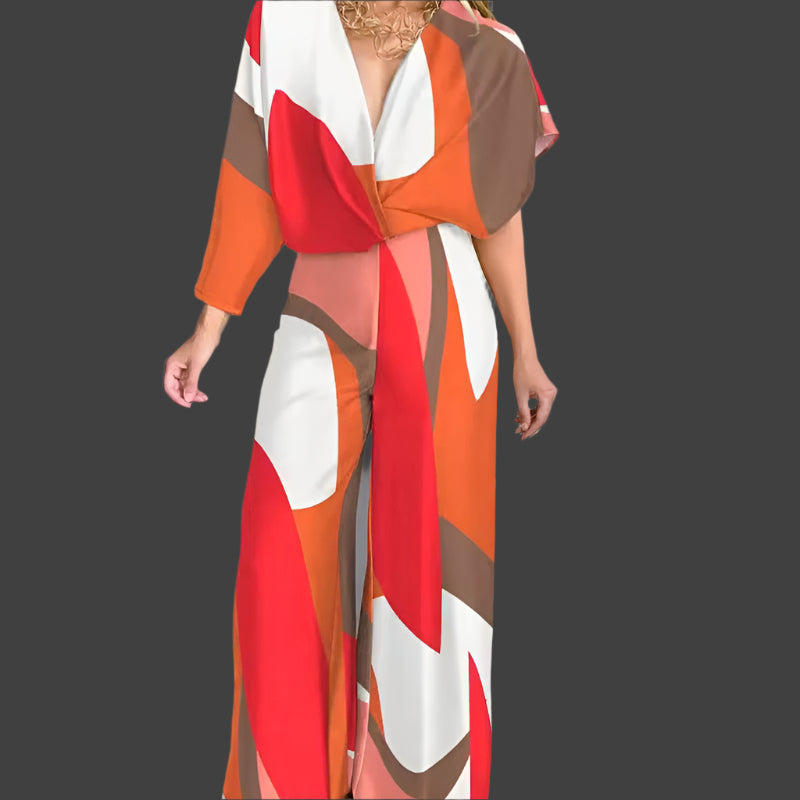 Chloe Printed Wide Leg Jumpsuit