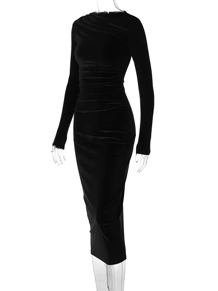 Blakely Velvet Bodycon Midi Dress
