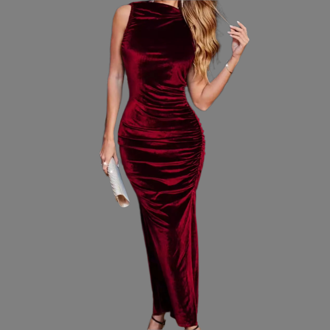 Vivi Velvet Bodycon Midi Dress