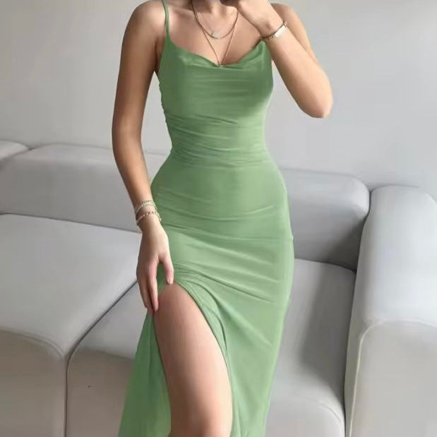 Brielle Chic Slit Midi Bodycon Dress