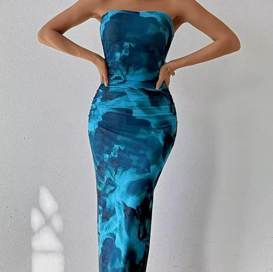 Mia Printed Bodycon Midi Dress